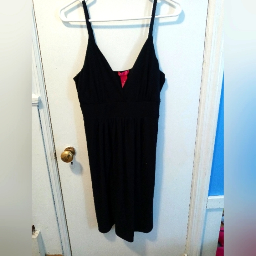 Mix and Co  black adjustable spaghetti strap dress, sz L